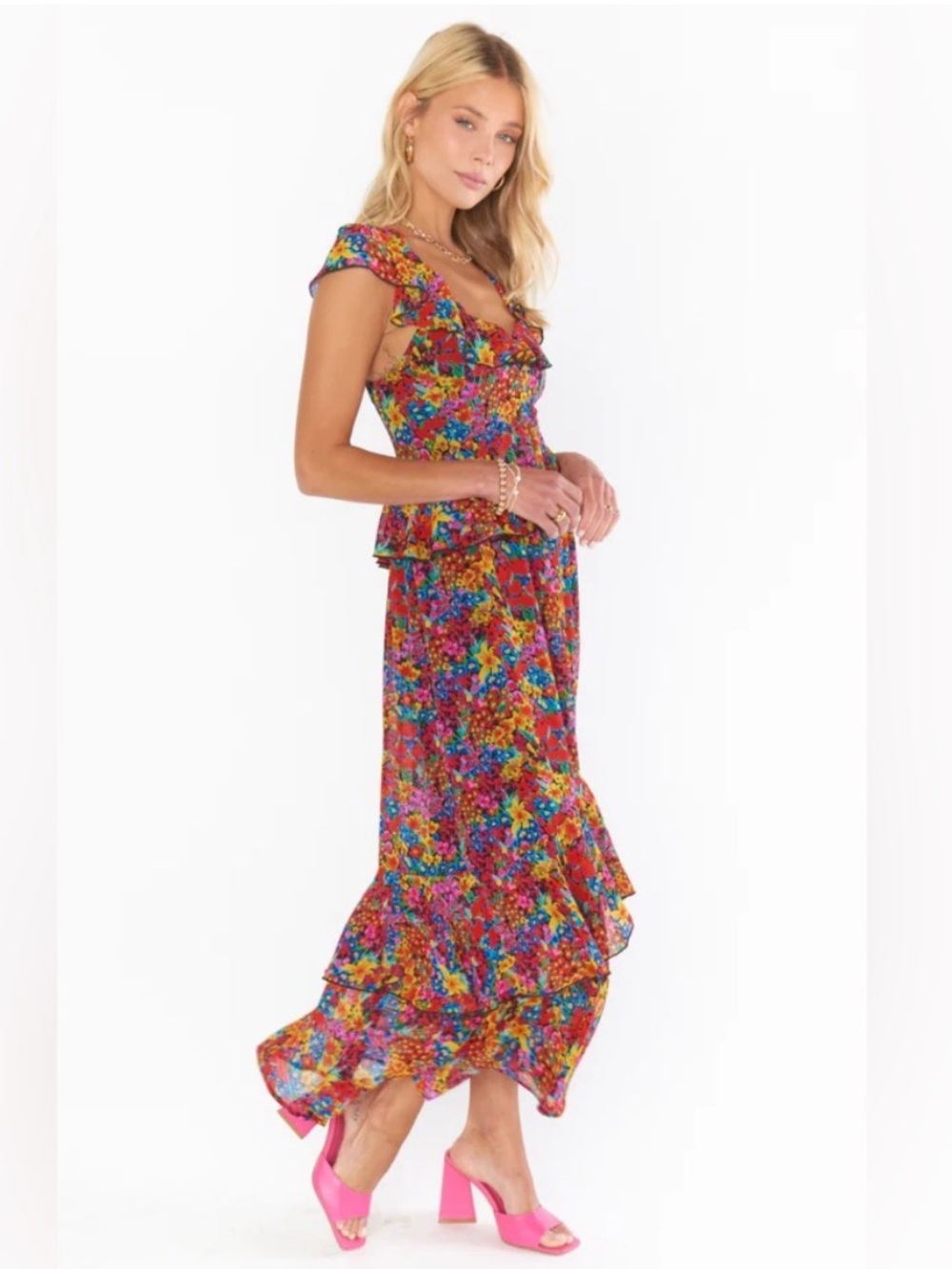 Show me your mumu garden glow Reese ruffle maxi dress - Picture 2 of 6